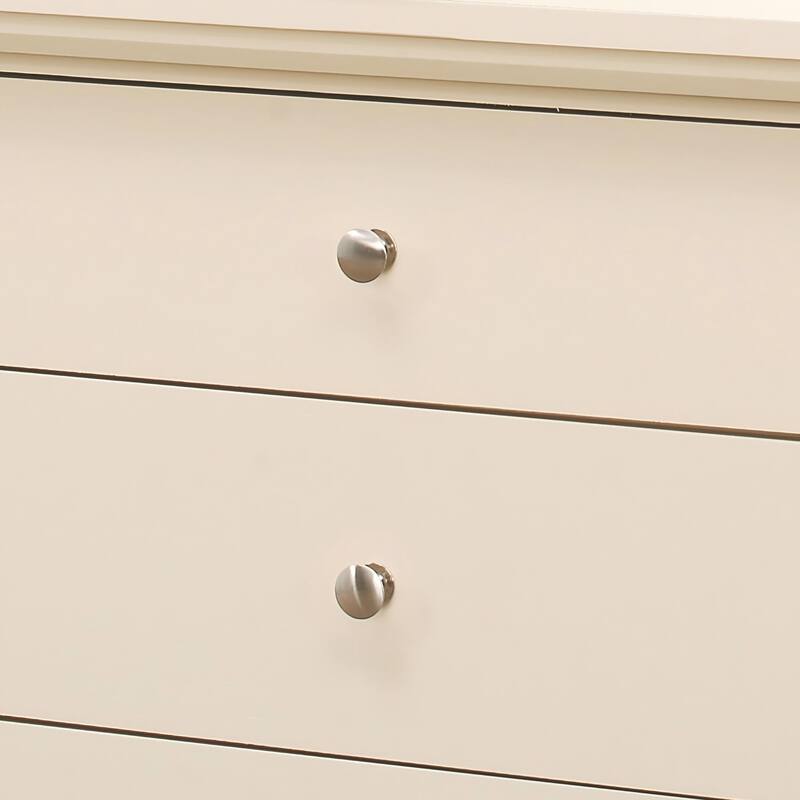 Beige Casual Nightstand with Open Shelf
