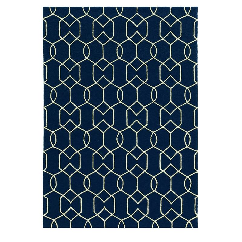 Pari Sleek Geometric Weather Resistant Modern Chic Hand-Woven Outdoor Rug - 8' X 11'