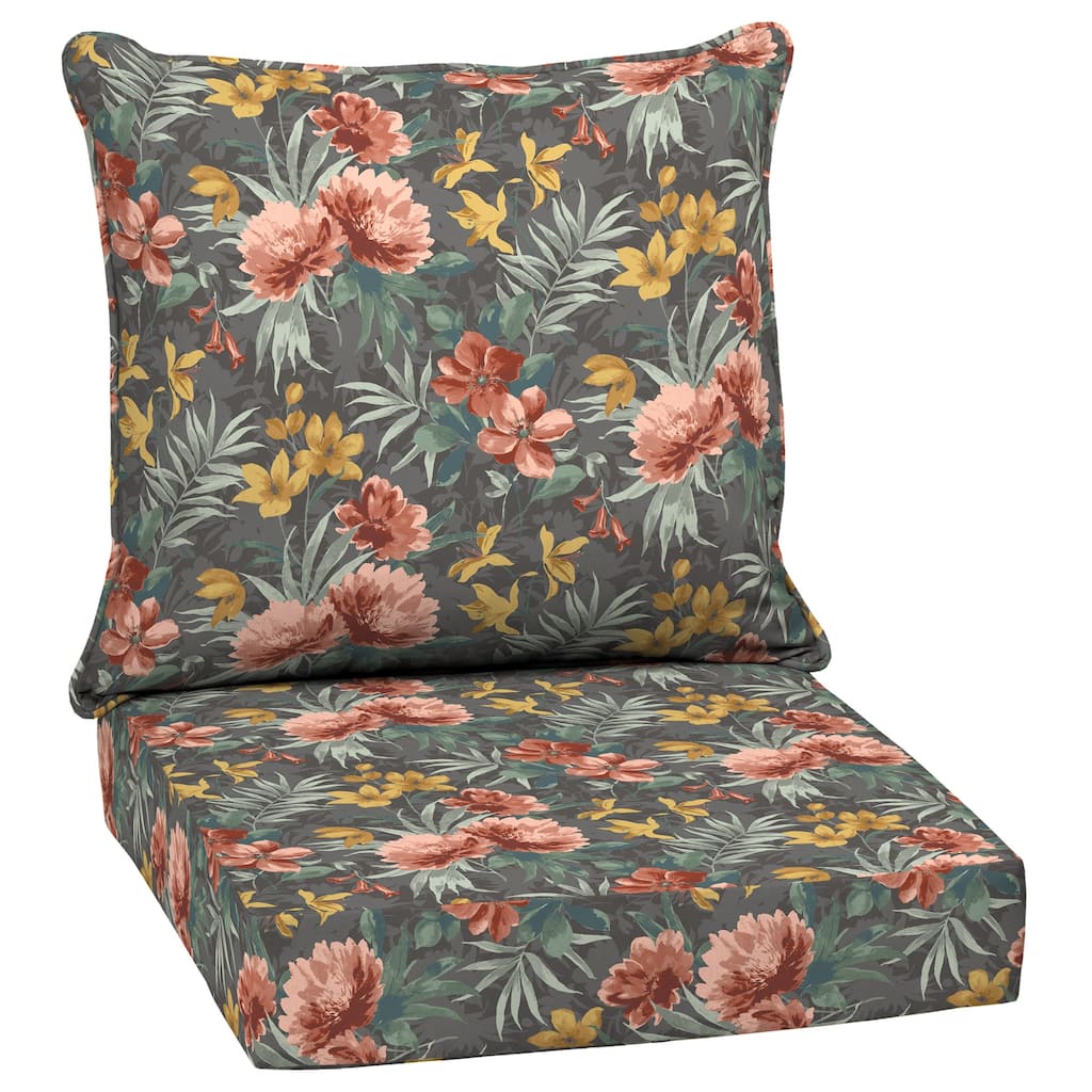 ARDEN Phoebe Floral Outdoor 24 in. Conversation Set Cushion - 24 (L) x 24 (W) x 5.75 (H)