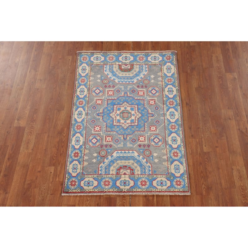 Kazak Accent Rug Handmade Traditional Foyer Wool Carpet - 2'9" x 4'0"