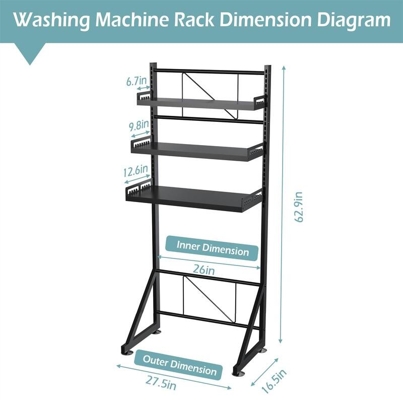 Dryer Washing Machine Shelf - 16"D x 27"W x 63"H