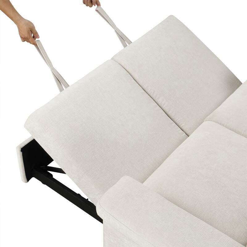 2-in-1 Convertible Sofa Pull Bed, Multi-Functional Loveseat Sofa, Upholstered 2-Seater Sofa with Adjustable Back