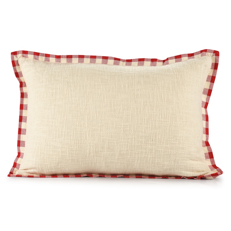 Sevita Buffalo Plaid Bordered Cotton Throw Pillow - 16" x 24"