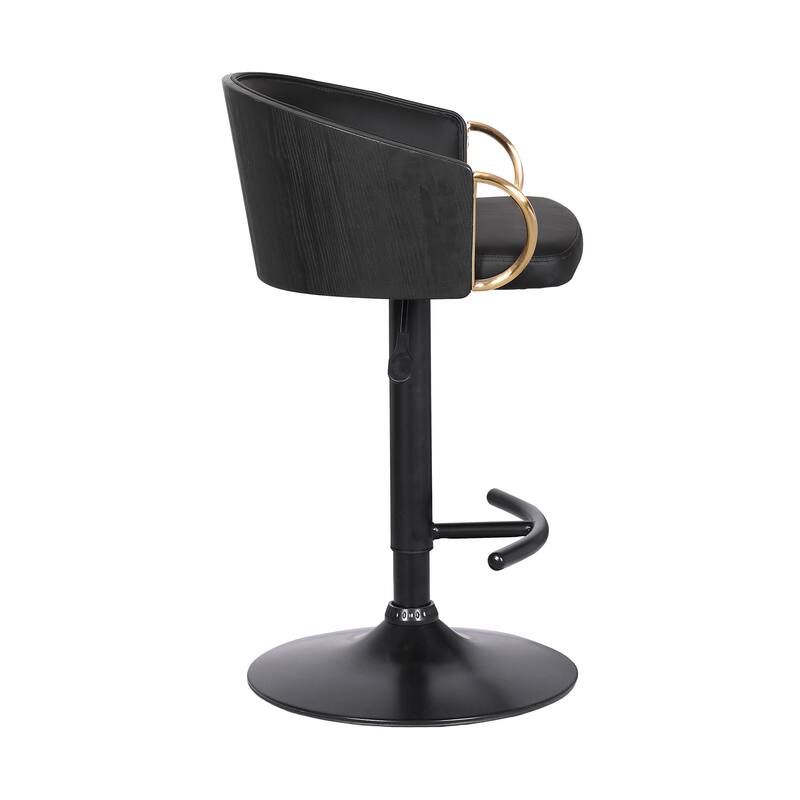 Solstice Modern Swivel Bar Stool, Upholstered Adjustable Counter Height Chair with Metal Base