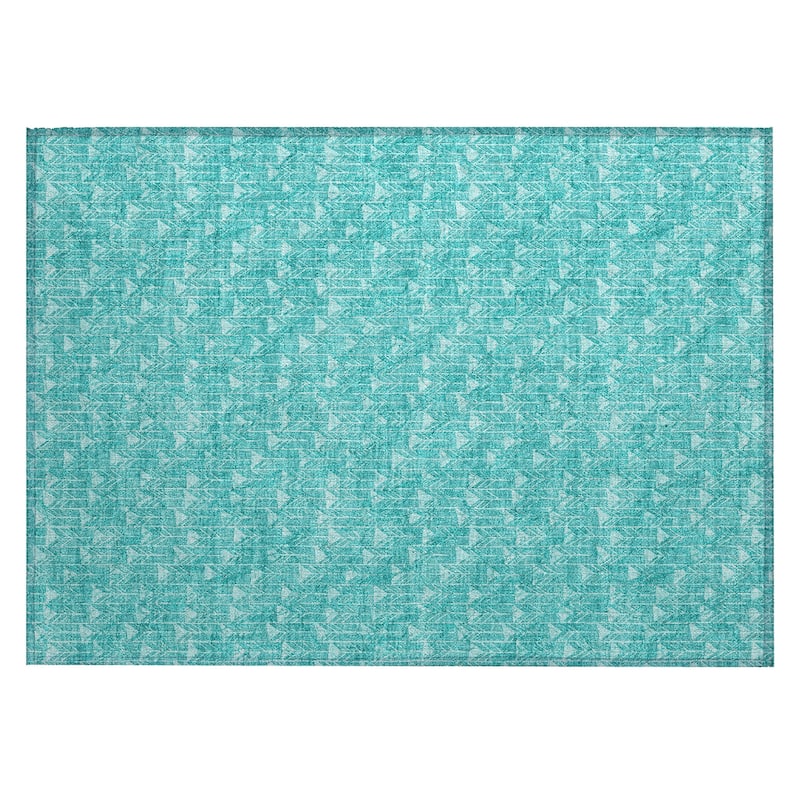 Pave Abstract Shapes Weather Resistant Timeless Fusion Outdoor Rug