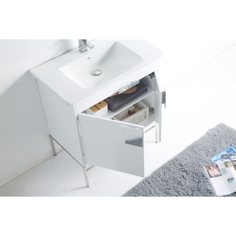 Modern Bathroom Vanity Set, Vireous China Sink Top 30"