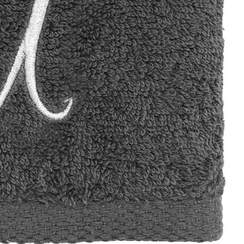 Avanti Linens Granite/Silver Script Monogram Fingertip Towel Letter U - Fingertip Towel