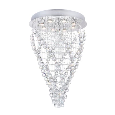 Twister 8 Light Flush Mount With Chrome Finish