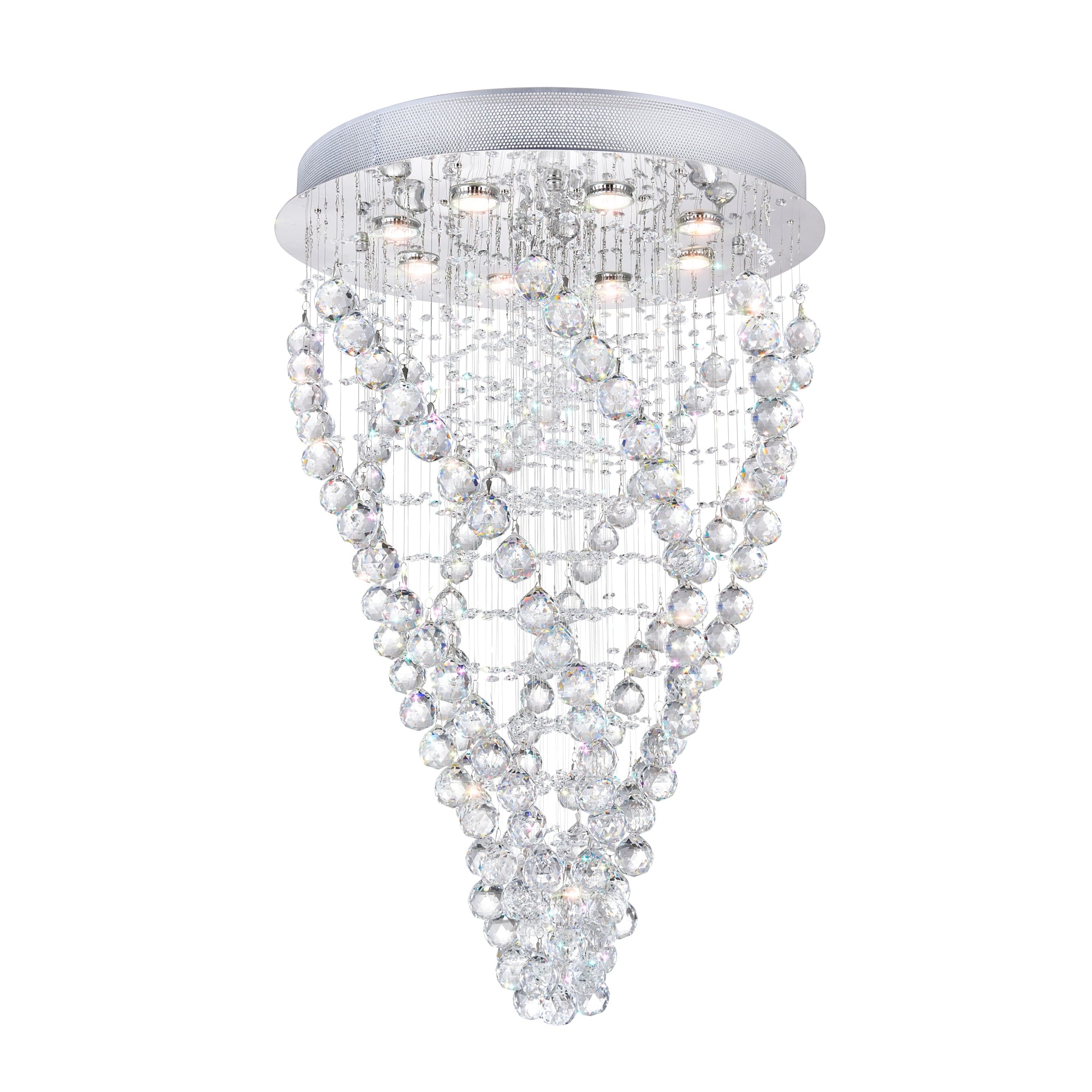 CWI Lighting Twister 8 Light Flush Mount With Chrome Finish