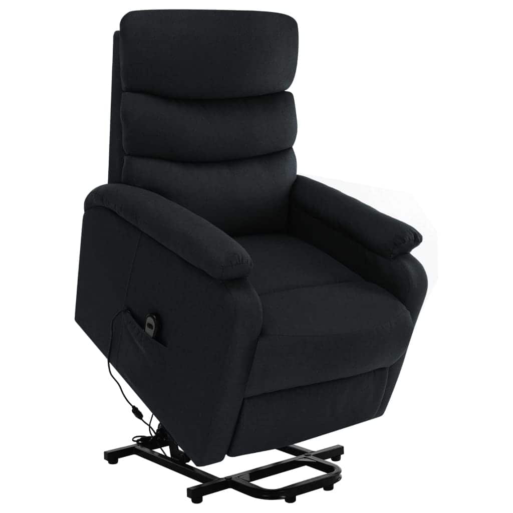 vidaXL Power Lift Massage Recliner Black Fabric - 28.7" x 35.6" x 40.4"