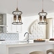 preview thumbnail 2 of 10, Evaie Modern Farmhouse 4-light Candle Chandelier Dimmable with Black Fabric Shade - D13.5'' x H88''