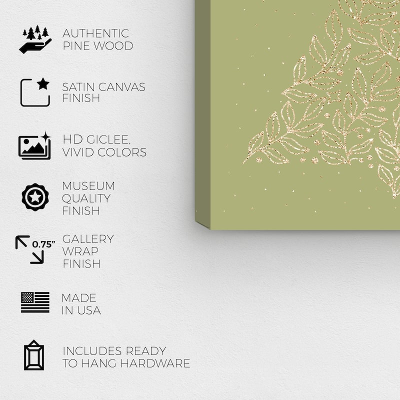 Wynwood Studio Canvas Holiday and Seasonal Arbolito Sutil Green Modern & Contemporary Wall Art Canvas Print