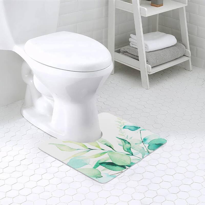 Decorative Contour Bath Mat 20x18 Ultra Absorbent Quick Dry Rug