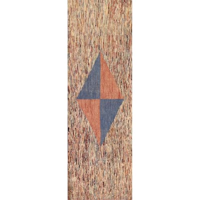 Gabbeh Kashkoli Staircase Runner Rug Wool Hand-knotted Oriental Carpet - 2'7" x 10'3"