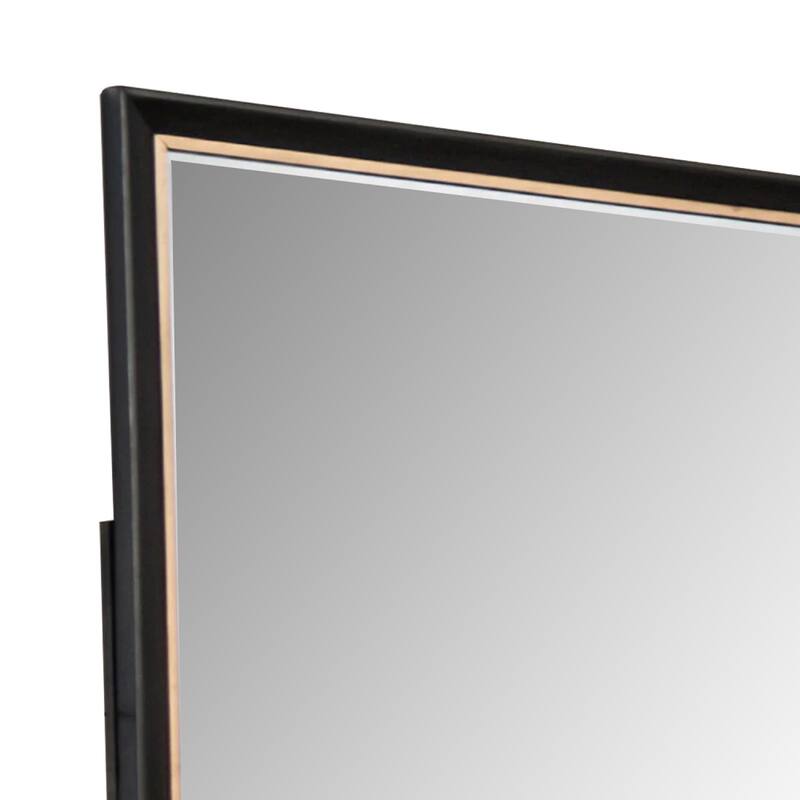 Yada Dresser Mirror, Beveled Glass, Espresso Brown Wood, Gold, 39x48 - Espresso Brown, Gold