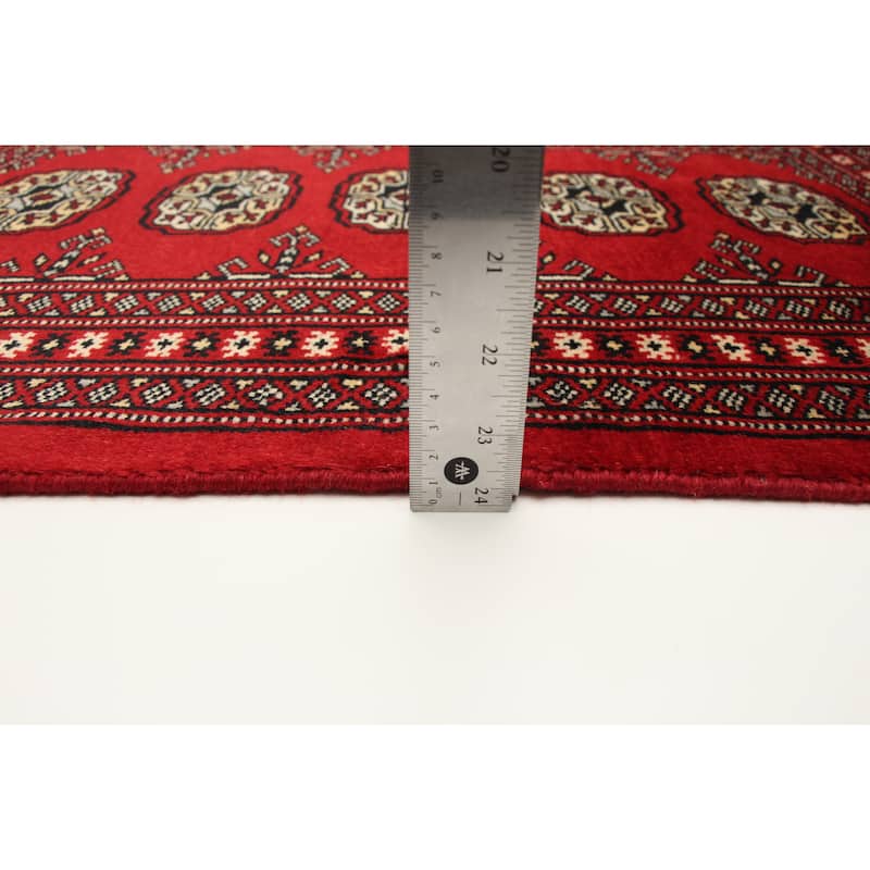 ECARPETGALLERY Hand-knotted Finest Peshawar Bokhara Red Wool Rug - 2'0 x 3'0