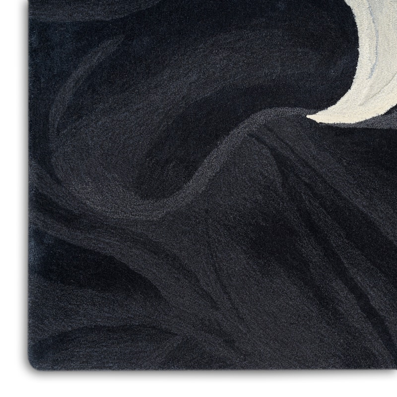 Nourison Prismatic Ivory Black Abstract Chic Hand-Tufted Indoor Rug