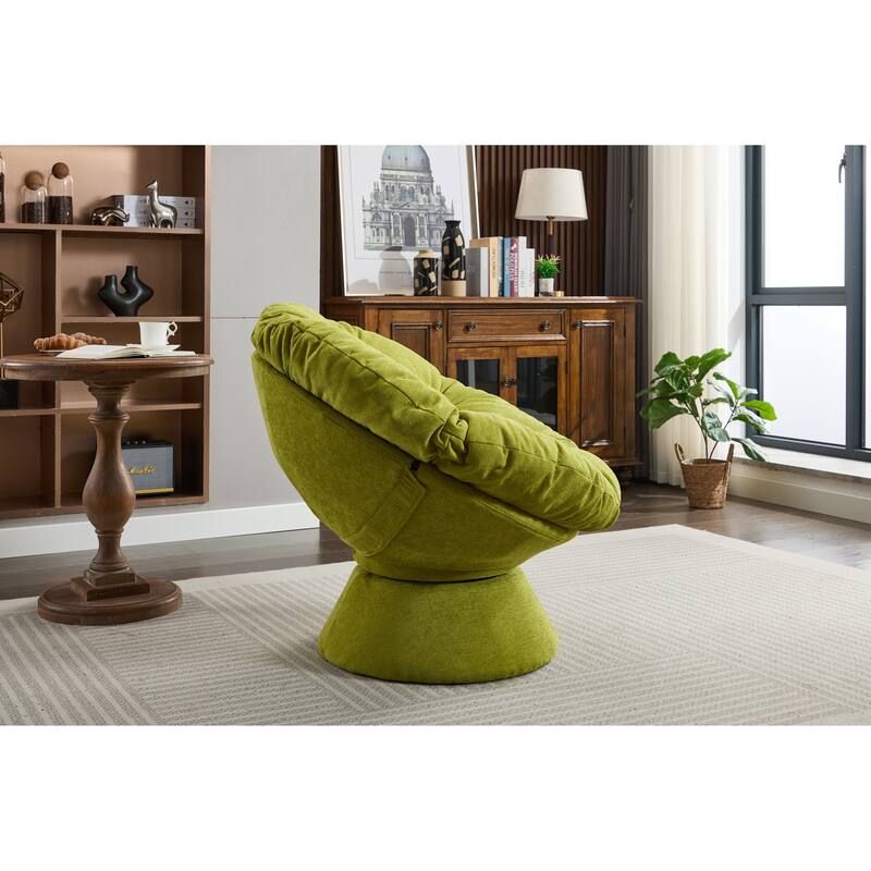 Oversized Swivel Accent Chair, 360-Degree Swivel Barrel Chair, Papasan Chair for Living Room and Bedroom Comfort