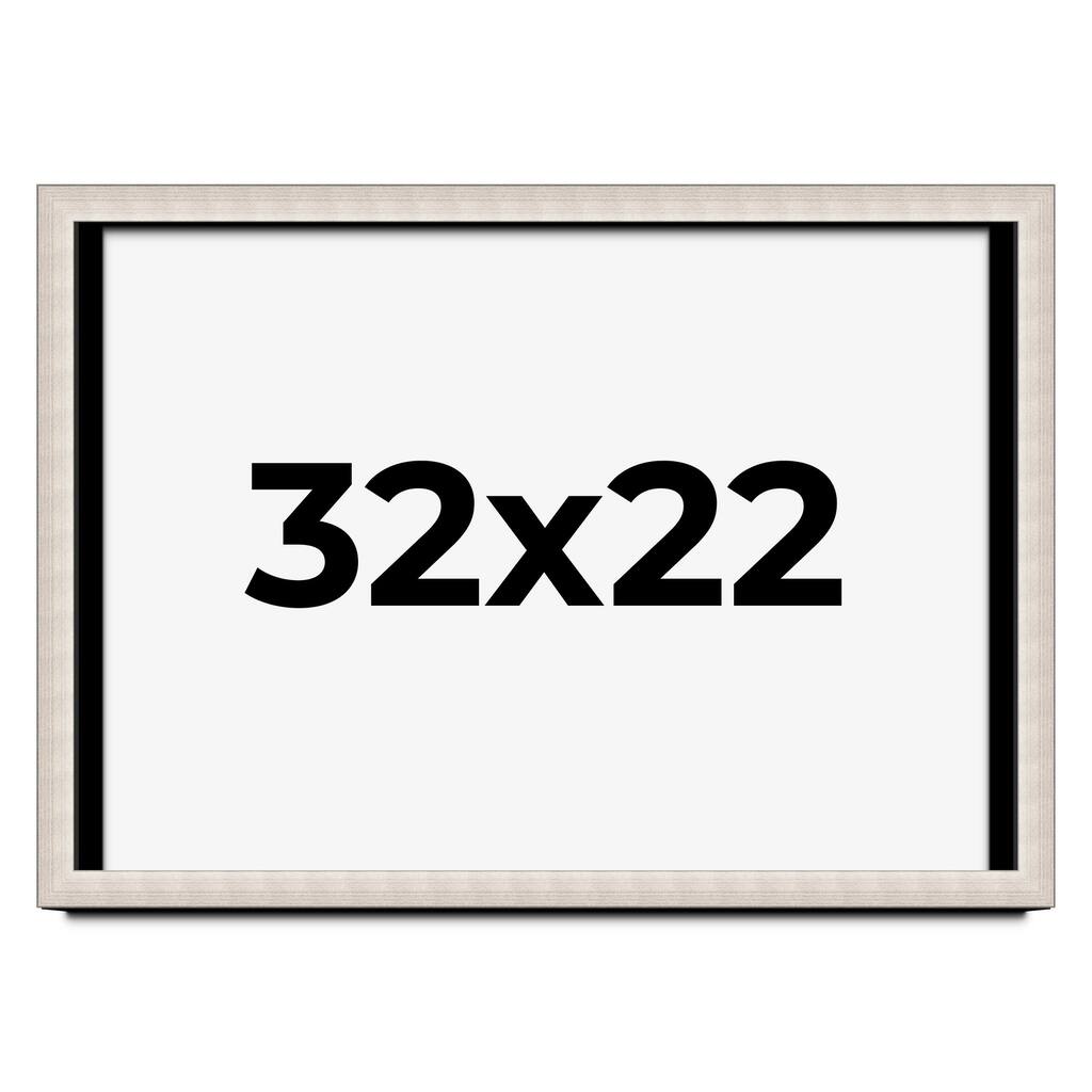 32x22 Shadow Box Frame Silver Real Wood Contemporary Shadowbox Display Frame UV Acrylic Front Acid Free Backing and Hardware