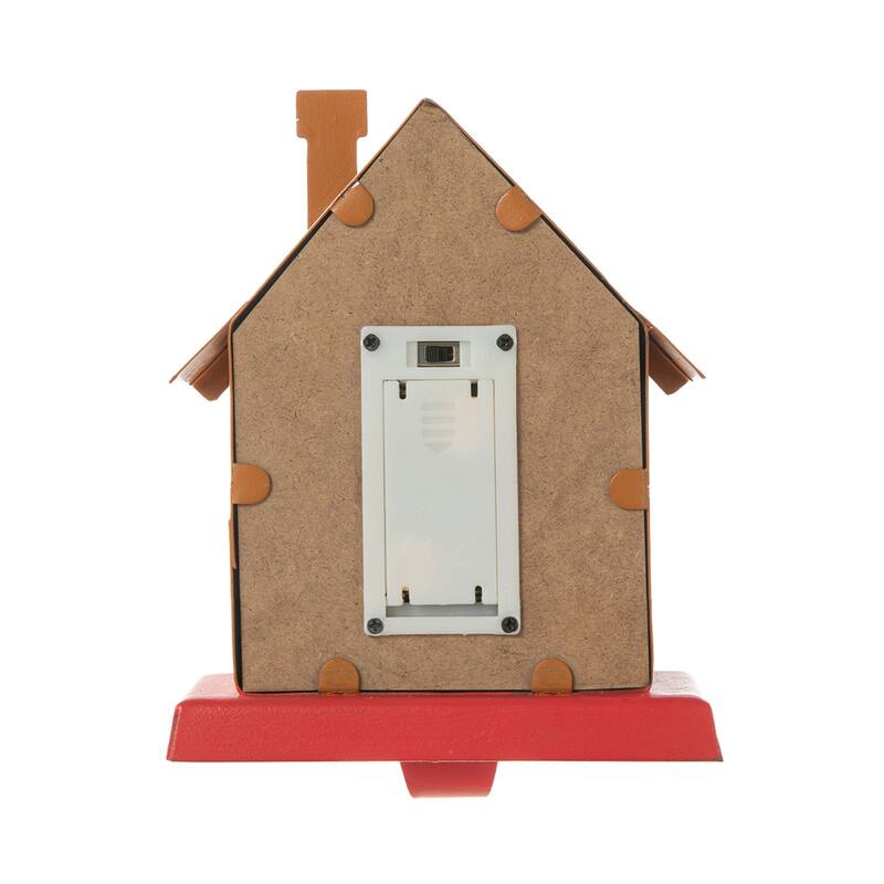 Glitzhome Christmas Marquee LED Gingerbread Man House Stocking Holders Mantel Ornament