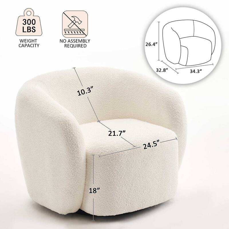 Mid-Century Modern Accent Chair, Soft Padded Single Sofa