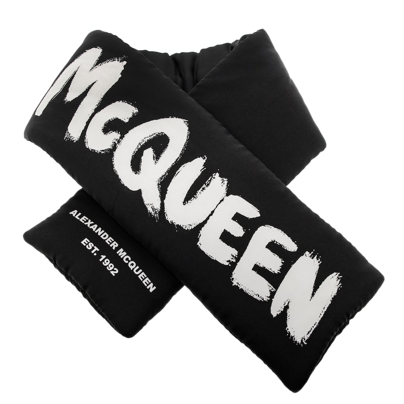Alexander McQueen Graffiti Print Scarf - Black and White
