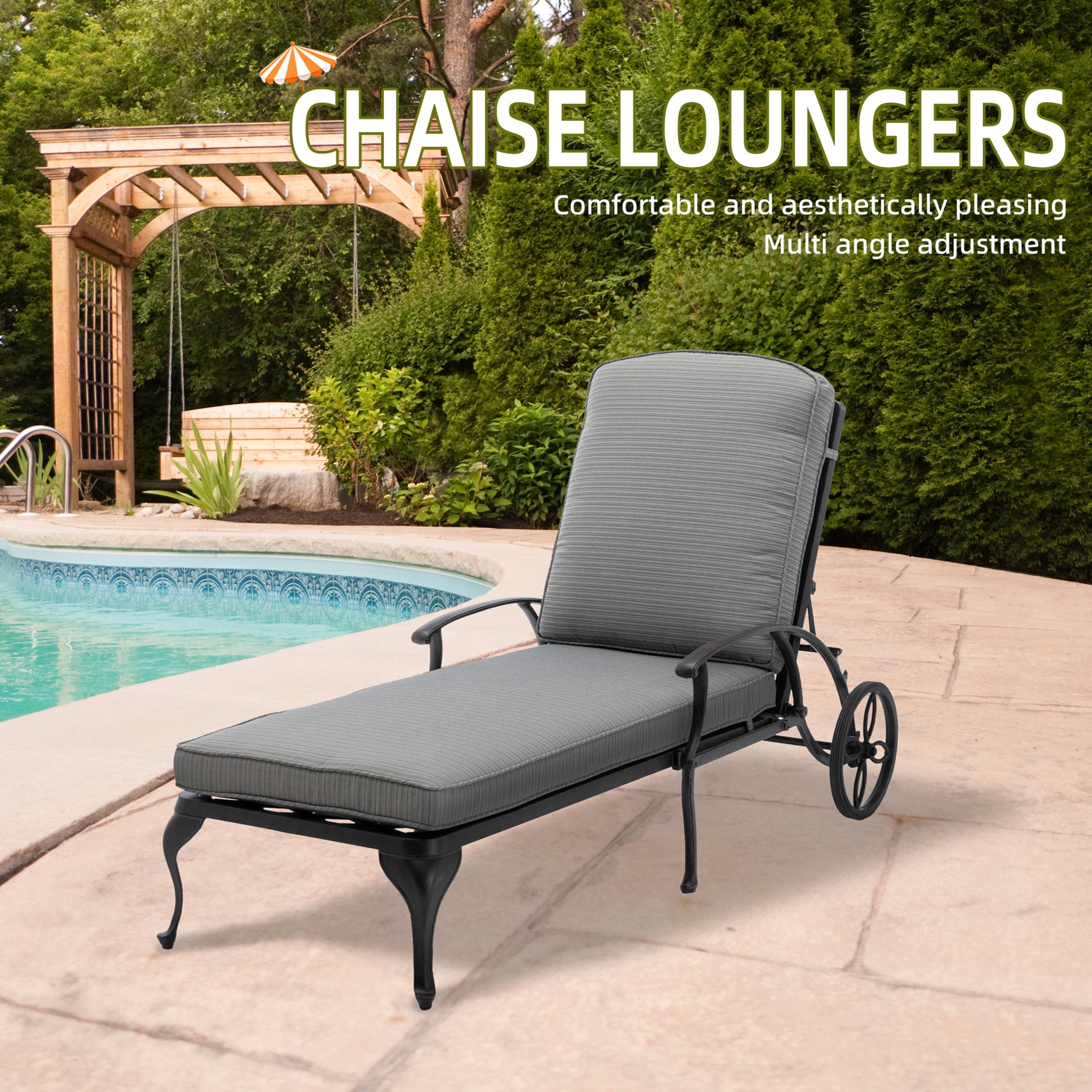 Cast aluminum hotsell lounger