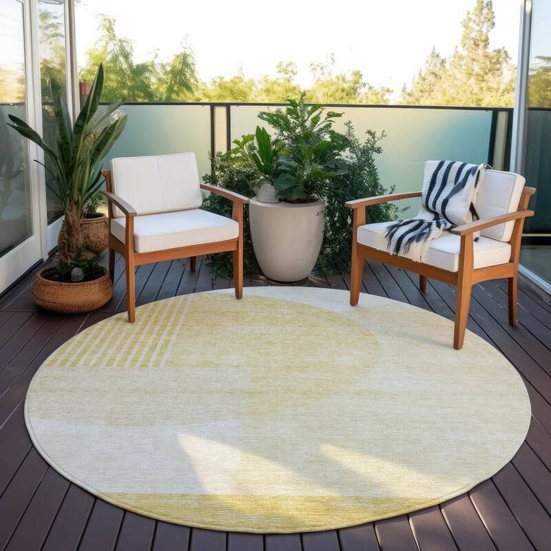 Machine Washable Indoor/ Outdoor Chantille Contemporary Deco Rug