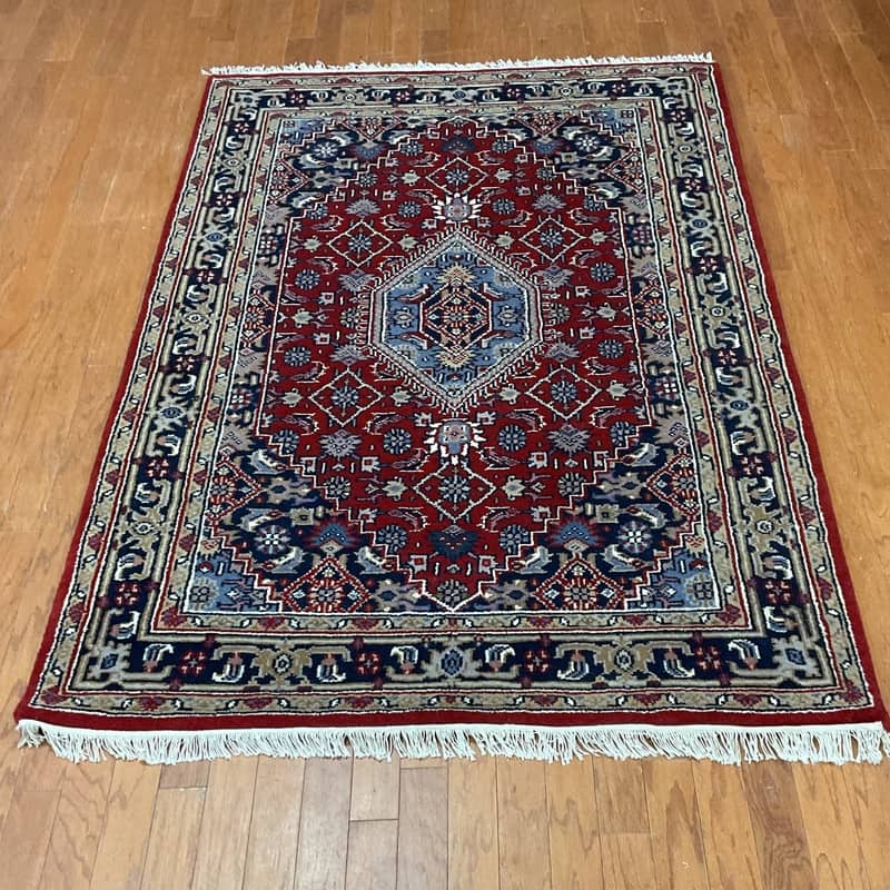 HERAT ORIENTAL Hand-knotted Medallion Bidjar Wool Rug 4'7 x 6'7 - 4'7x6'7 - Red