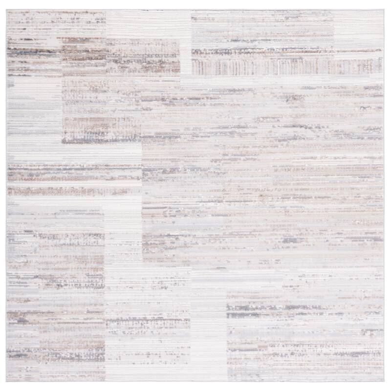 SAFAVIEH Shivan Jindra Modern Distressed Rug - 6'7" Square - Ivory/Grey