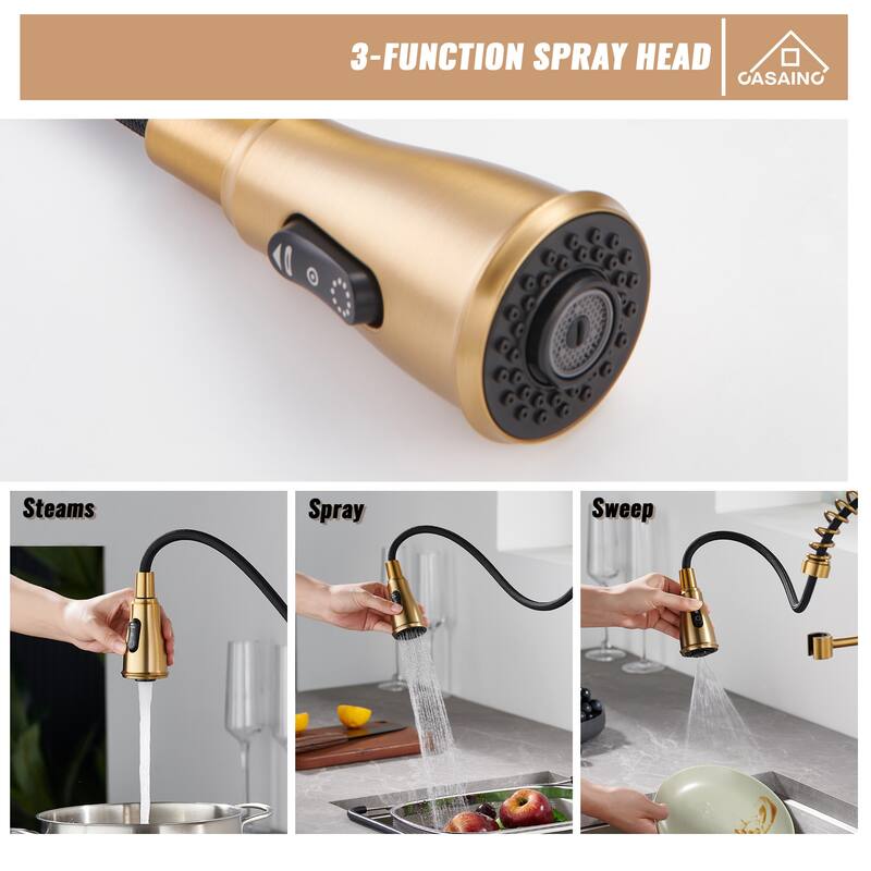 Single Handle Pull Down Sprayer Kitchen Faucet