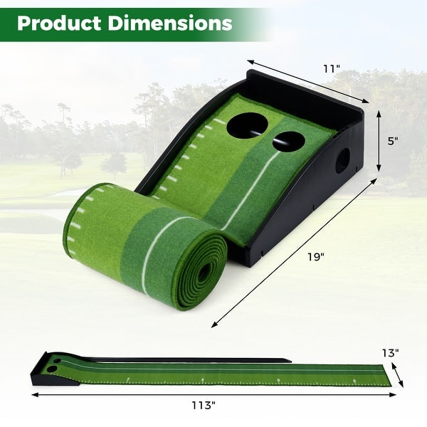 Gymax Putting Green Indoor w/Auto Ball Return 3 Putting Practice Balls
