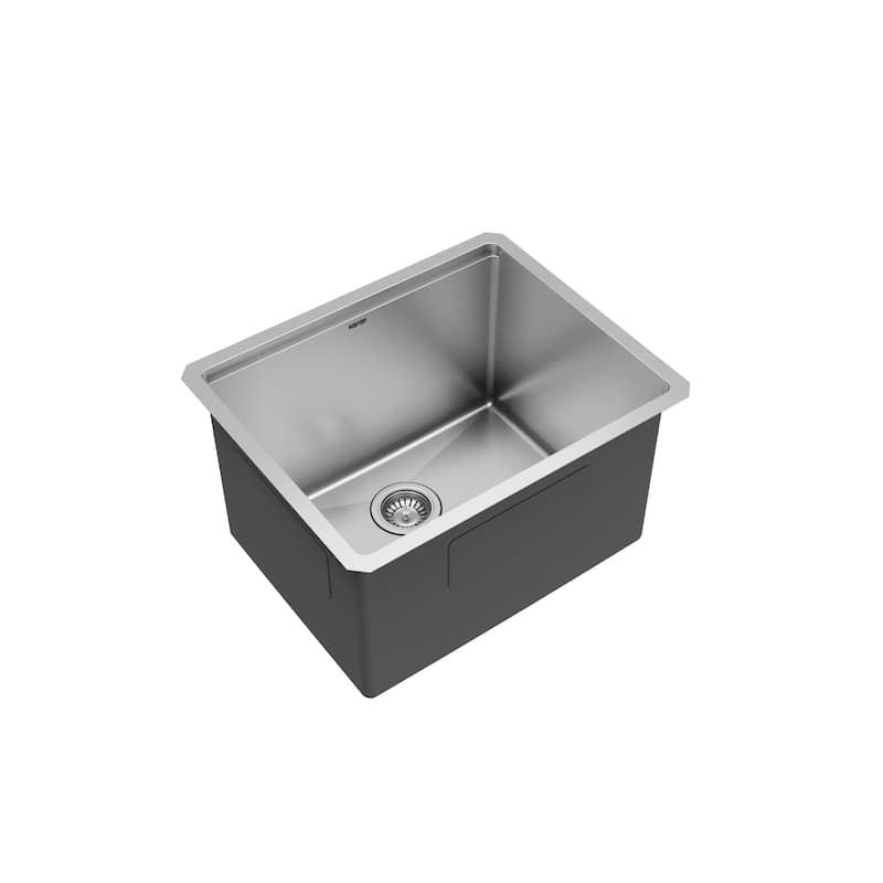 Karran Elite WS-33-PK1 Undermount 23" Single Bowl Stainless Steel Workstation Kitchen Sink with Deeper Bowl
