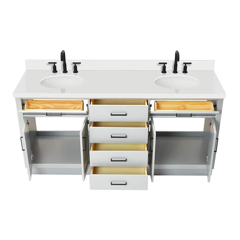 Ariel T073DWQOVO Hepburn 73" Free Standing Double Basin Vanity Set