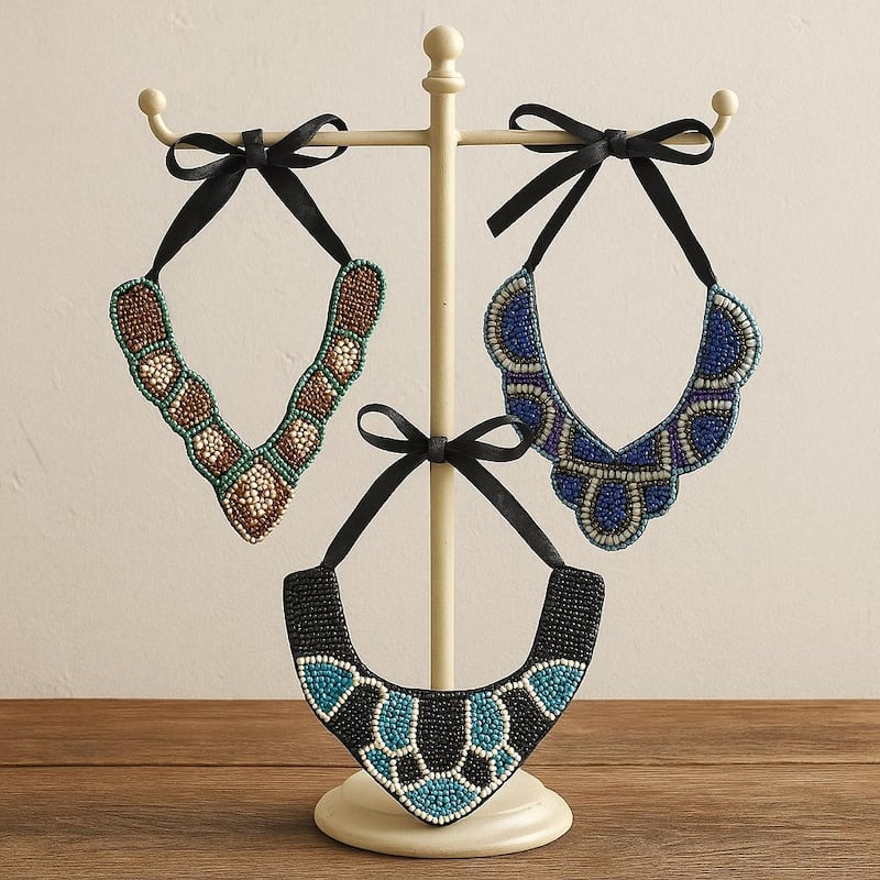 Arizona Beaded Necklace A/3 - Blue - Set of 3