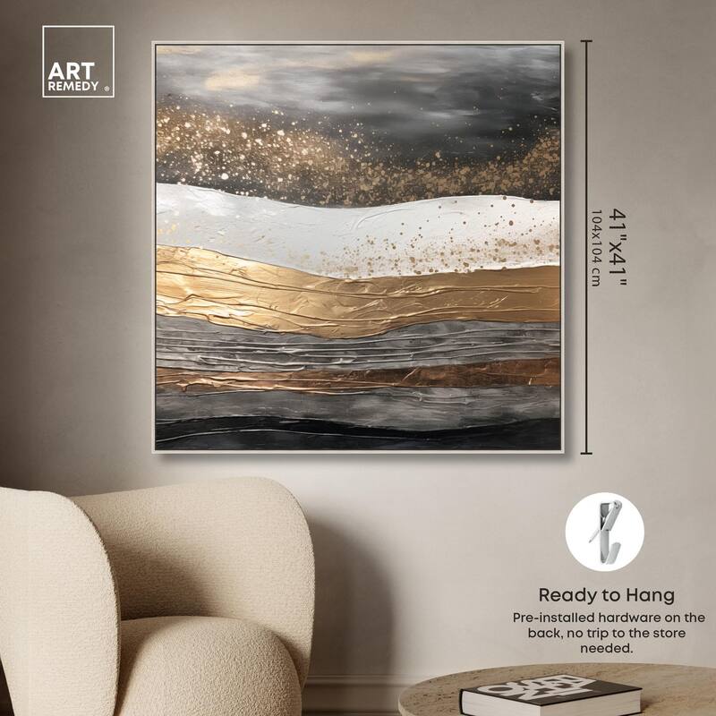 Moonlit Gold III Canvas by Art Remedy