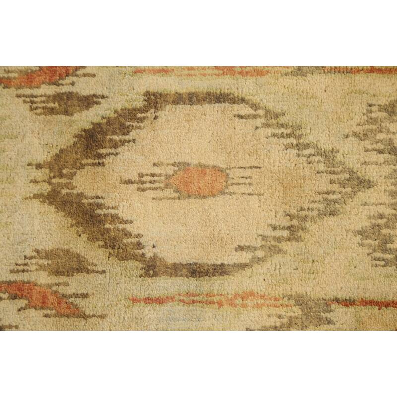 All-over Ikats Oriental Living Room Area Rug Wool Hand-knotted Carpet - 8'10" x 11'10"