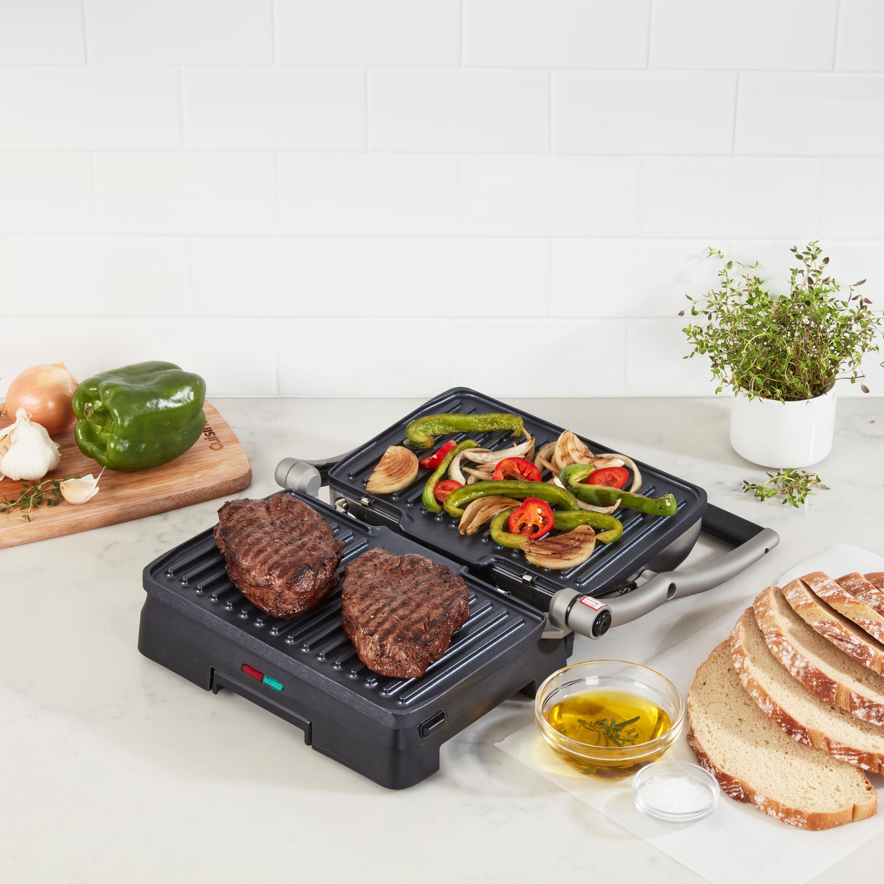 Cuisinart Griddler Grill Panini Press 10 1 4 in. x 6 1 2 in. Silver Black