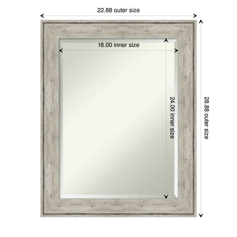 Beveled Wall Mirror - Crackled Metallic Frame - Crackled Metallic - 23 x 29-inch
