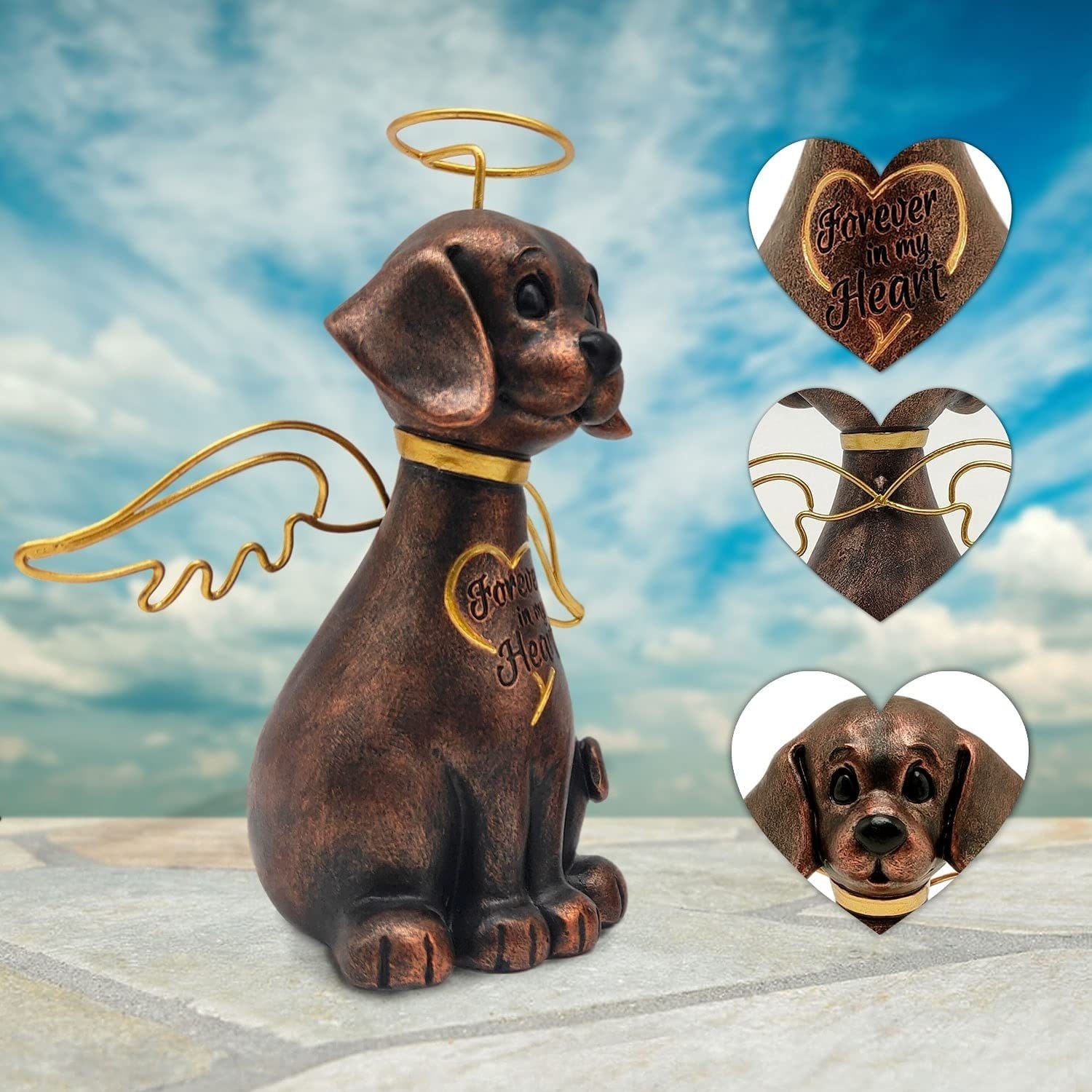Pet Memorial for Dogs Sympathy Gift for Loss of Dog Angel Statue Bronze