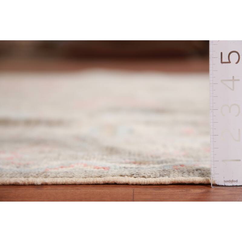 Hand Knotted Oriental 100% Wool Carpet Transitional All-Over Brown Oushak Area Rug - 8' 11'' X 6' 2''