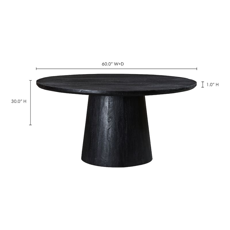 Aurelle Home Modern Pedestal Round Wood Dining Table