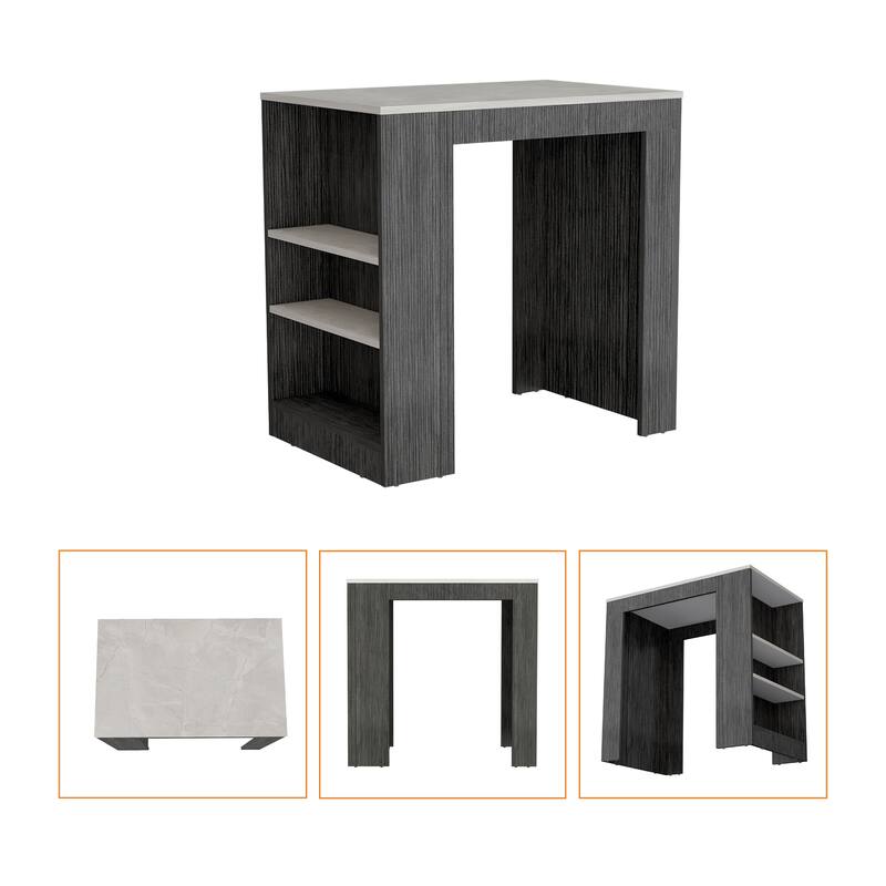 biza Marble Counter Height Table Top Kitchen Island