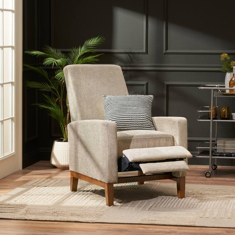Living Room Lounge Chair, 27'' Wide Upholstered Recliner Sofa Chair with Retractable Footrest Modern Club Chair with Wood Frame
