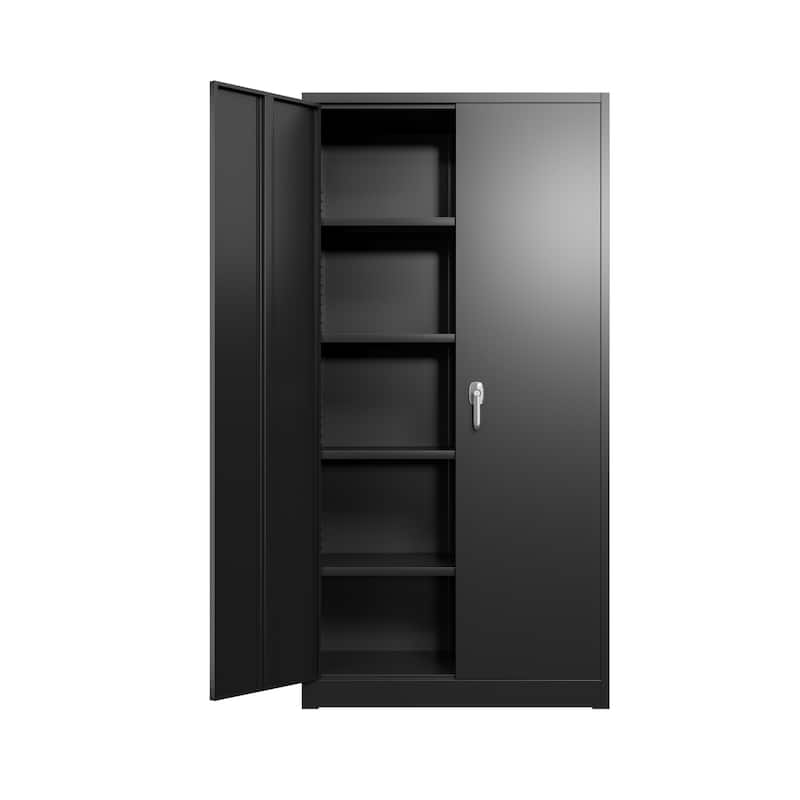 Metal Garage Storage Cabinet with Locking Doors and Adjustable Shelves