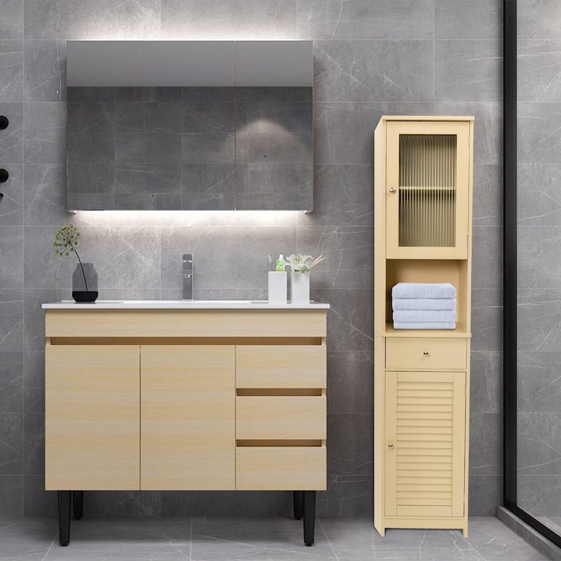 70.9" H Bathroom Storage Cabinet with 2 Doors & 1 Drawer,Freestanding Storage Tower