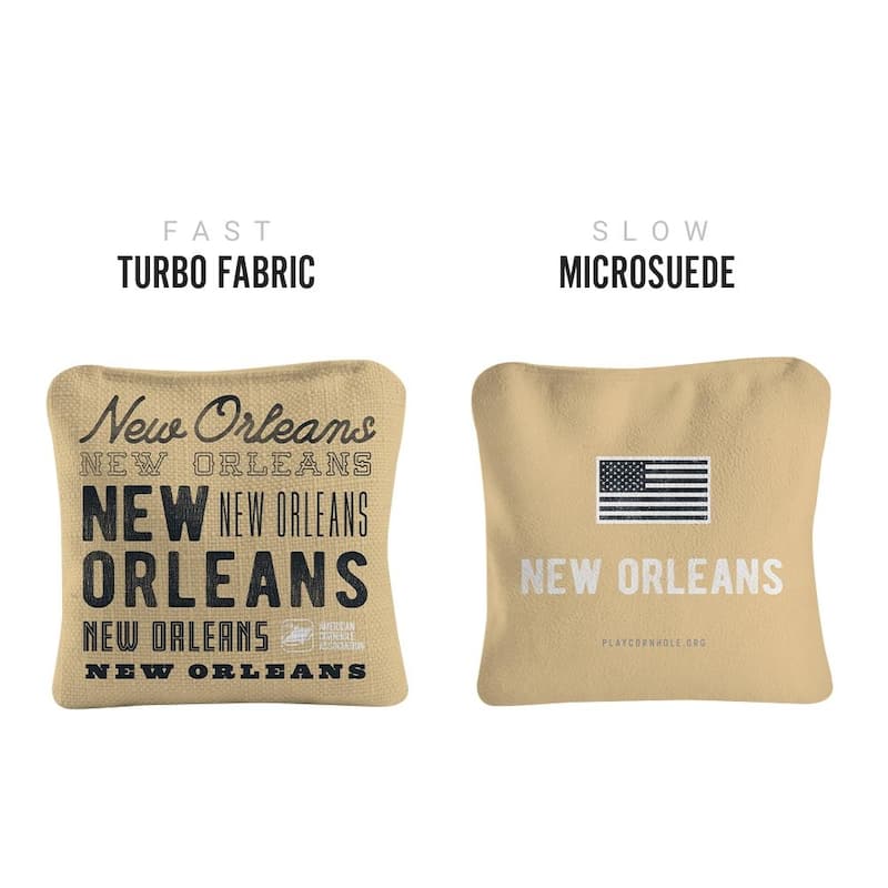 New Orleans Football Gold Dual Sided Cornhole Bags