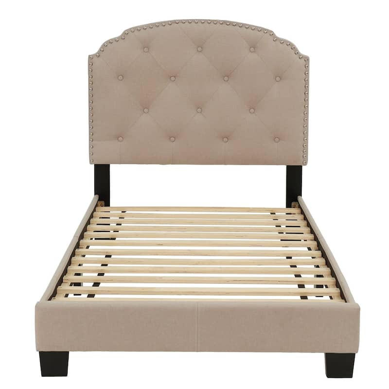 Poundex Platform Button Tufted Twin Bed On Sale Bed Bath & Beyond