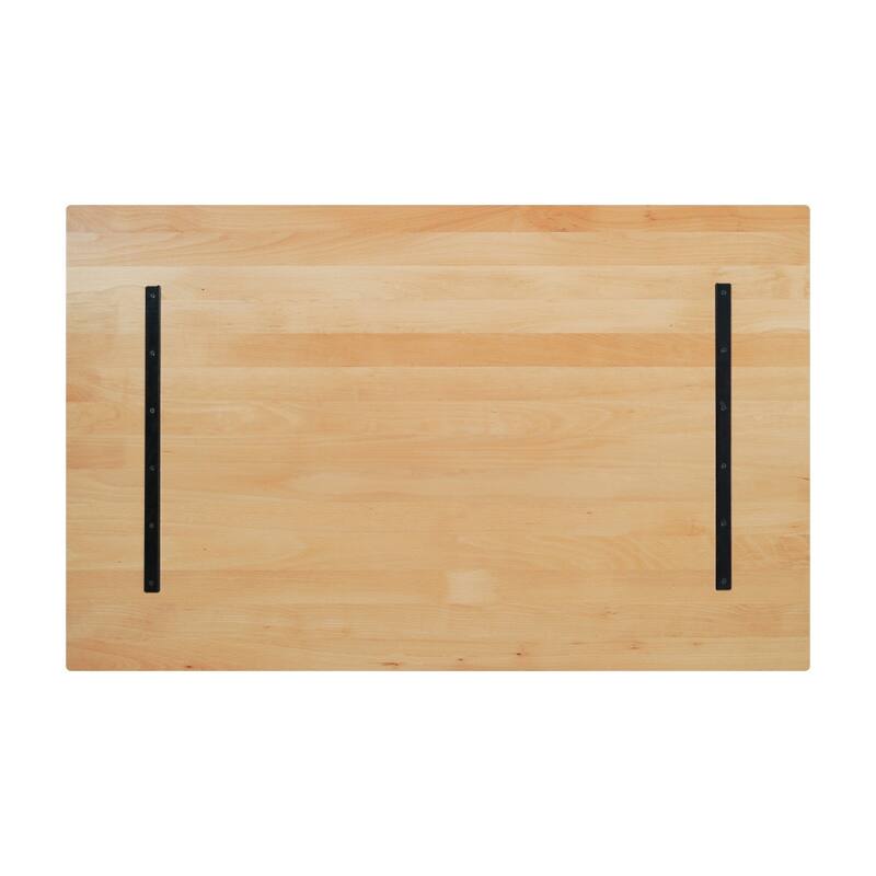 Commercial Solid Wood Tabletop with Support Bars for Indoor Use