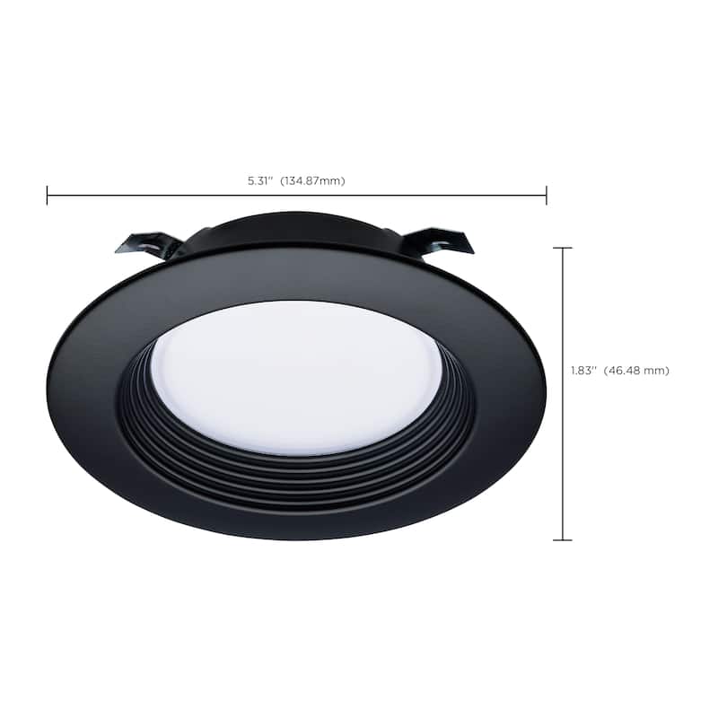 6.7 Watt LED Downlight Retrofit 4 Inch CCT Selectable 120 Volts Black Finish